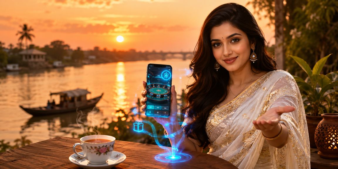 বগুড়ায় শাড়ি পরিহিত নারী মোবাইলে ক্যাসিনো উপভোগ করছেন