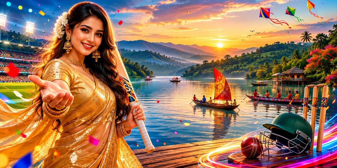 রাঙামাটিতে শাড়ি পরিহিত নারী ক্রিকেট বেটিং উপভোগ করছেন